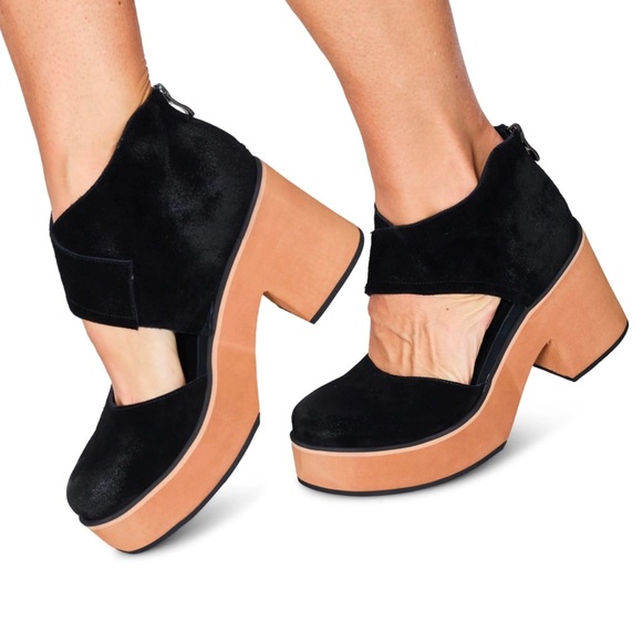 Antelope Shoes - Antelope Iris Suede Wedge Chuck Heel Closed Toe Clogs 10 NWOB